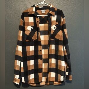 Coors Branded Plaid Fleece Shacket